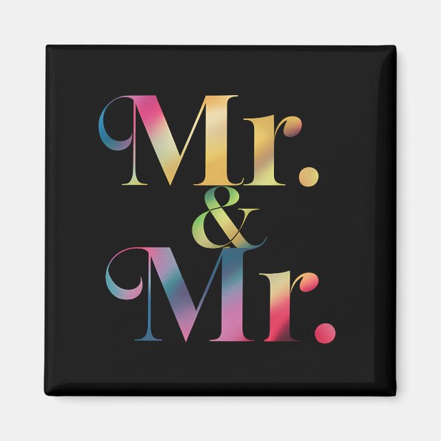 Mr. & Mr. Gay Sängvätning Gay Bröllop  Magnet (Framsidan)