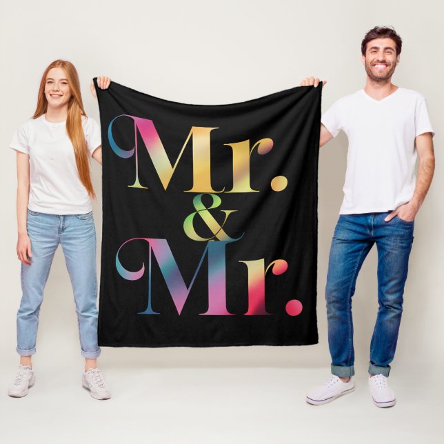 Mr. & Mr. Gay Svärmannafest Hbtq-äktenskap  Fleecefilt (På plats)