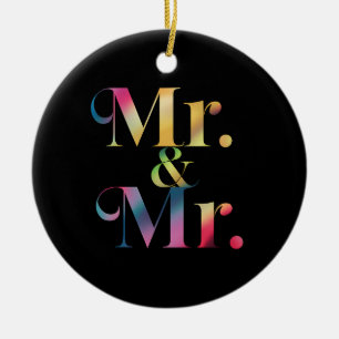 Mr. & Mr. Gay Svärmannafest HBTQ-äktenskap  Julgransprydnad Keramik