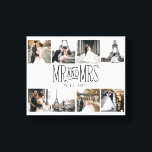 Mr. & Mrs. 8 Photo Hand Lettered Monogram Canvastryck<br><div class="desc">Det här är perfektens utformning för de nya länkarna,  lägg till minnesvärda foton och ändra enkelt namn.</div>