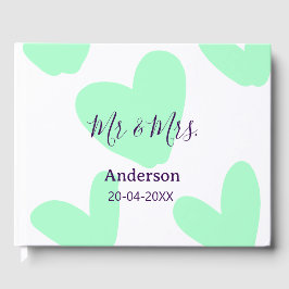 Mr & Mrs add family name date year wedding favor  Gästböcker