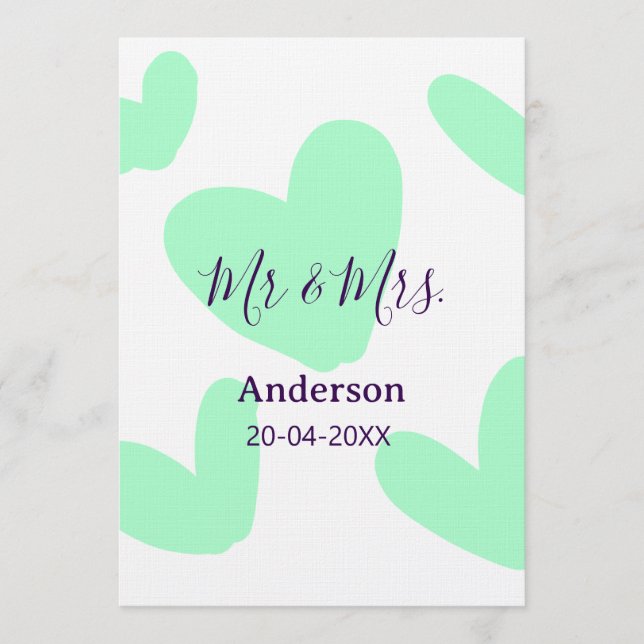 Mr & Mrs add family name date year wedding favor  Inbjudningar (Framsida)