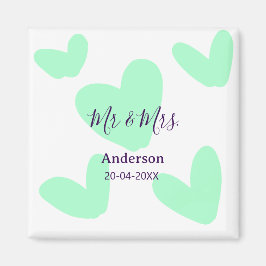 Mr & Mrs add family name date year wedding favor  Magnet