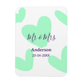 Mr & Mrs add family name date year wedding favor  Magnet