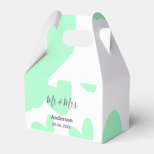 Mr & Mrs add family name date year wedding favor  Presentaskar (Framsidan Sidan)