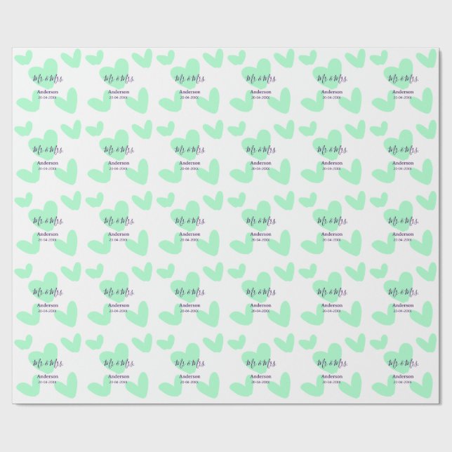 Mr & Mrs add family name date year wedding favor  Presentpapper (Platt)