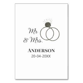 Mr & Mrs add family namn date year bröllopsförmån Bordsnummer