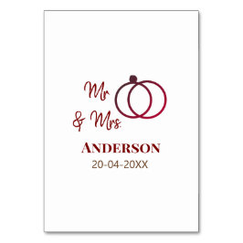 Mr & Mrs add family namn date year bröllopsförmån  Bordsnummer
