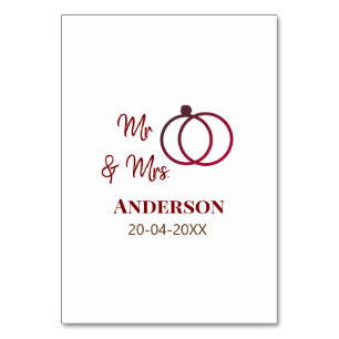 Mr & Mrs add family namn date year bröllopsförmån Bordsnummer