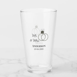 Mr & Mrs add family namn date year bröllopsförmån Glaskopp