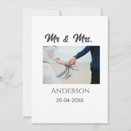 Mr & Mrs add family namn date year bröllopsförmån  Inbjudningar