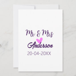 Mr & Mrs add family namn date year bröllopsförmån  Inbjudningar