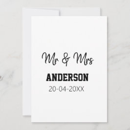 Mr & Mrs add family namn date year bröllopsförmån  Inbjudningar