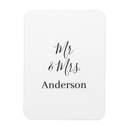 Mr & Mrs add family namn date year bröllopsförmån  Magnet