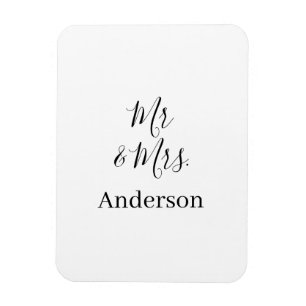 Mr & Mrs add family namn date year bröllopsförmån Magnet
