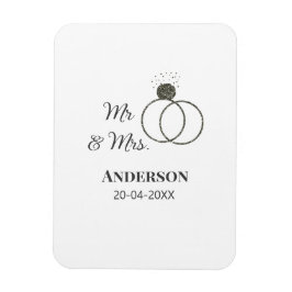 Mr & Mrs add family namn date year bröllopsförmån Magnet