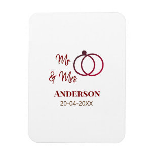 Mr & Mrs add family namn date year bröllopsförmån Magnet