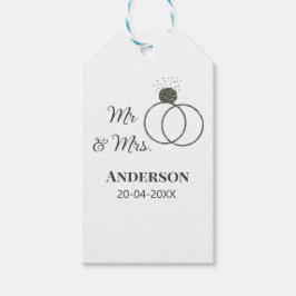 Mr & Mrs add family namn date year bröllopsförmån Presentetikett