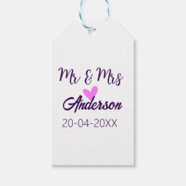 Mr & Mrs add family namn date year bröllopsförmån  Presentetikett
