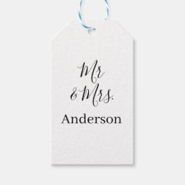 Mr & Mrs add family namn date year bröllopsförmån  Presentetikett