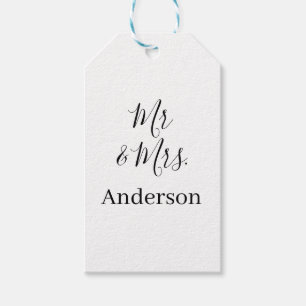 Mr & Mrs add family namn date year bröllopsförmån Presentetikett