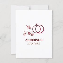 Mr & Mrs add family namn date year bröllopsförmån  Vykort