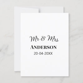 Mr & Mrs add family namn date year bröllopsförmån  Vykort
