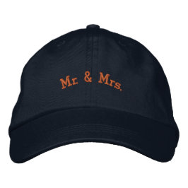 Mr & Mrs Anpassat Namn Textfärg Marinblå Hatt Broderad Keps
