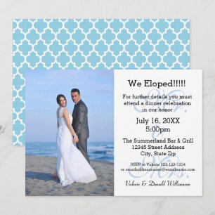 Mr. & Mrs Blue We Elope - Fotomeddelande Inbjudningar