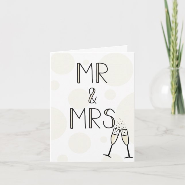 Mr & Mrs Bröllop Card Kort (Framsida)