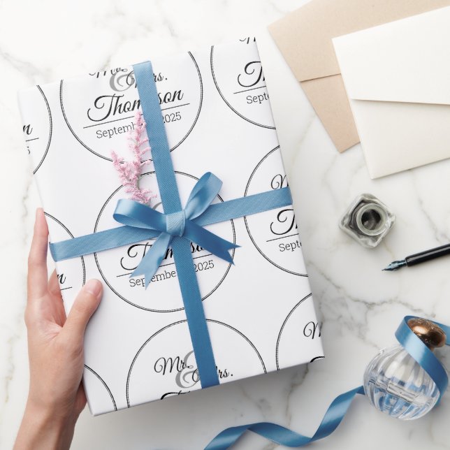 Mr. & Mrs Bröllop Firande Date Presentpapper (Gifting)