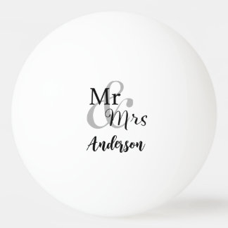 Mr & Mrs Bröllop par Anpassningsbar Surname Pingisboll
