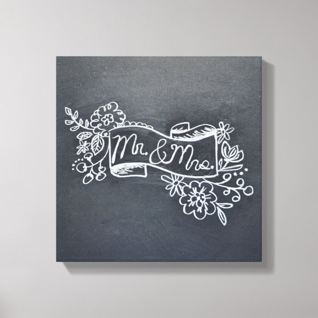 Mr & mrs chalkboard art canvas (Framsida)