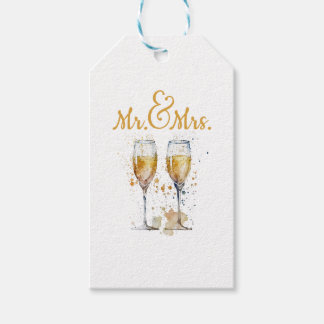 Mr. & Mrs. Champagnefirande Presentetikett
