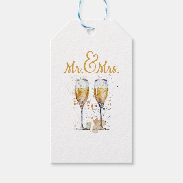Mr. & Mrs. Champagnefirande Presentetikett (Framsidan)