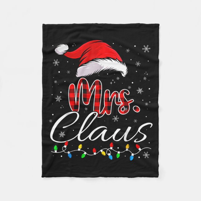 Mr Mrs Claus Christmas Couples Matching His And He Fleecefilt (Framsidan)