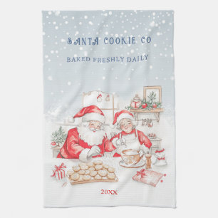 Mr & Mrs Claus jul Cookies Kitchen Towels Kökshandduk