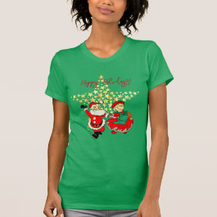 Mr & Mrs Claus T-Shirt God Jul Grönt