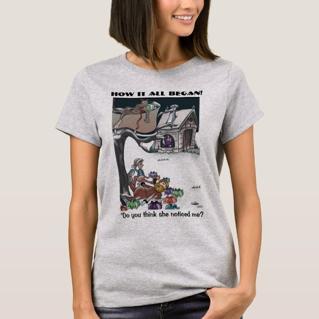 Mr. & Mrs Claus Women's Sweatshirt T Shirt (Framsida)