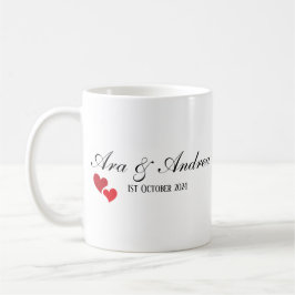 Mr & Mrs Customized Heart Kaffemugg
