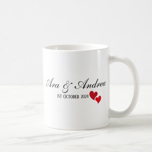 Mr & Mrs Customized Heart Kaffemugg (Höger)