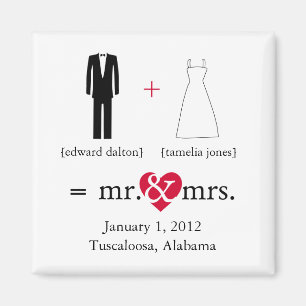 Mr & Mrs Do the Math Spara datum magneter