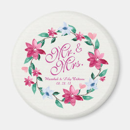 Mr. & Mrs Elegant Blommigt Bröllop | Magnet