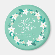 Mr. & Mrs Elegant Blommigt Bröllop | Magnet