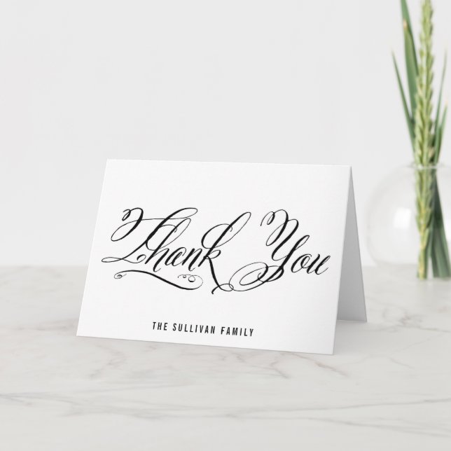 Mr. & Mrs Elegant Script | Tack-kort Tack Kort (Framsida)