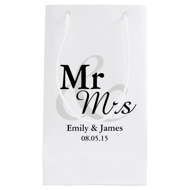 Mr&Mrs enkelt elegantt typografibröllop (Framsidan)