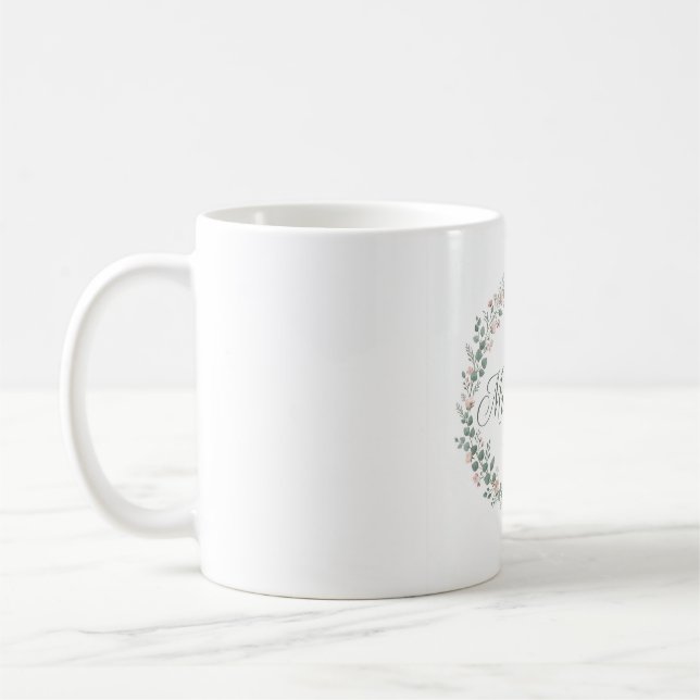 Mr & Mrs Eucalyptuskrans Kaffe kopp – Bröllopsga (Vänster)