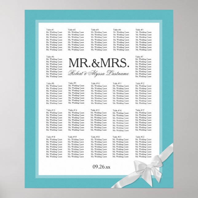 Mr. & Mrs Färg Select med kupédiagram Poster (Framsidan)