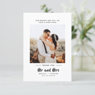 Mr & Mrs. Fet skript Bröllop Tack Kort