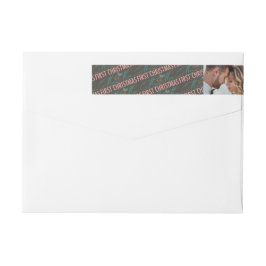 Mr & Mrs First jul Mistletoes Photo Bröllop Etikettband